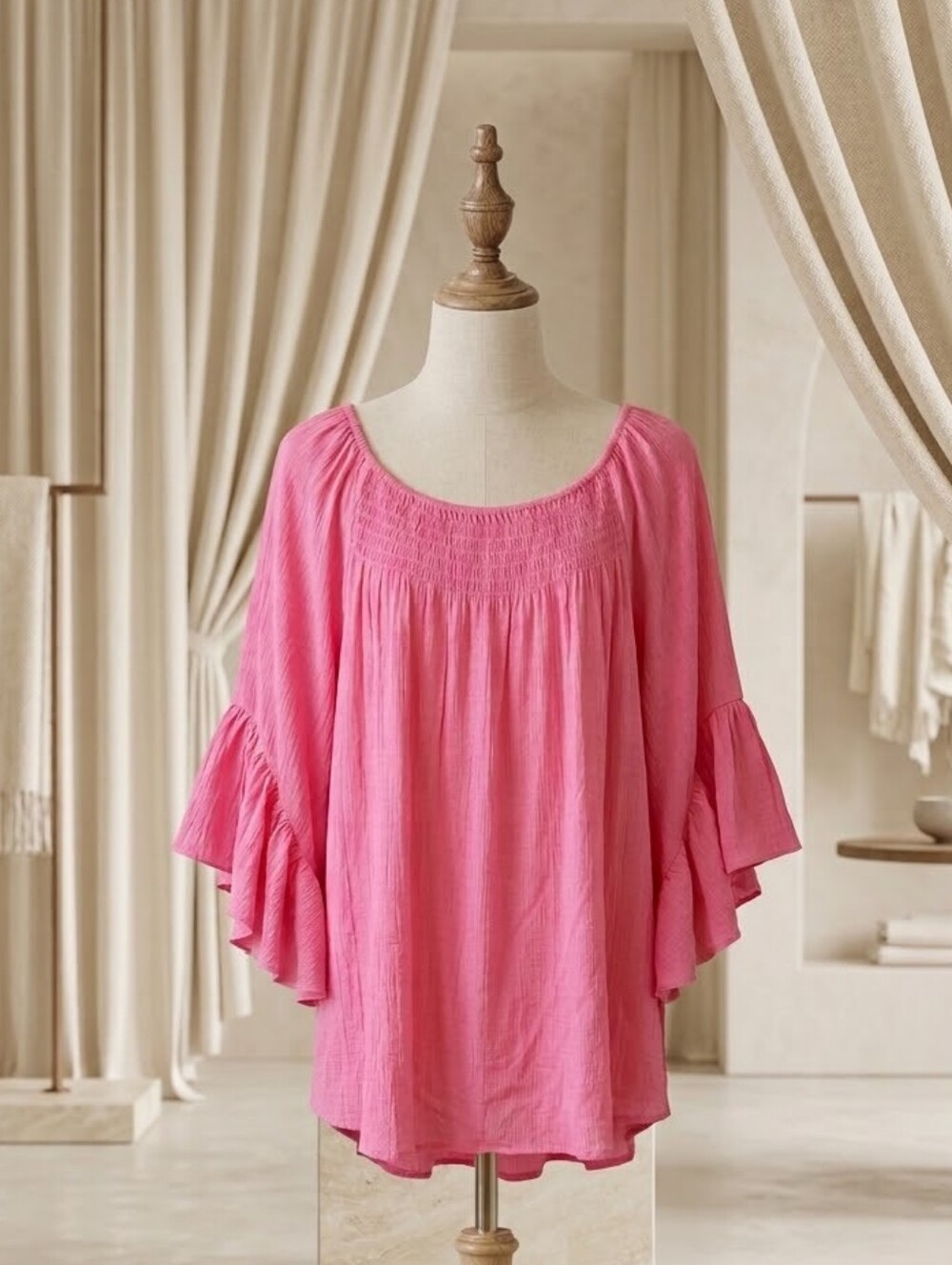 Cato Size 22-24 Bright Pink Crinkle Top